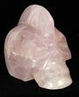 Polished Rose Quartz Crystal Skull With Mohawk #50700-2
